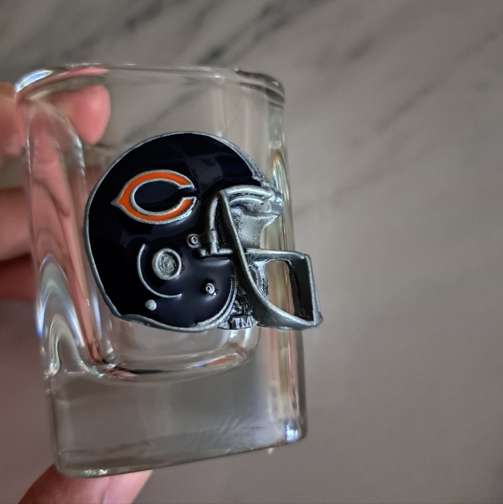 NFL Clear Square Shot Glass Chicago Bears Collectible